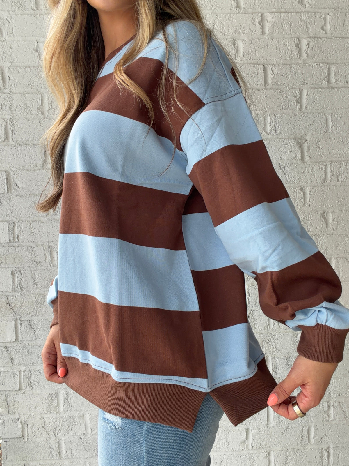 Cocoa Coast Oversized Striped Knit Top