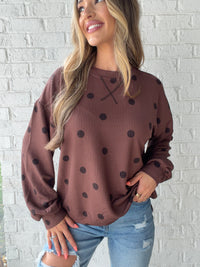 Spot On Textured Polka Dot Knit Top