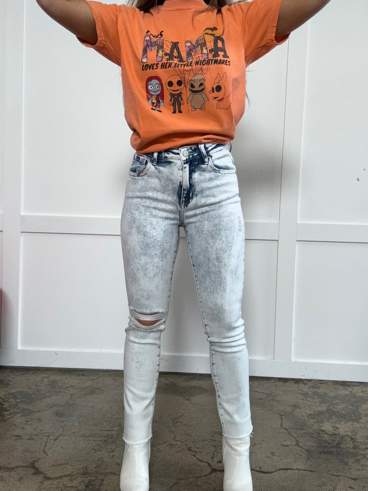 Retro Revival High Rise Distressed Skinny Jeans