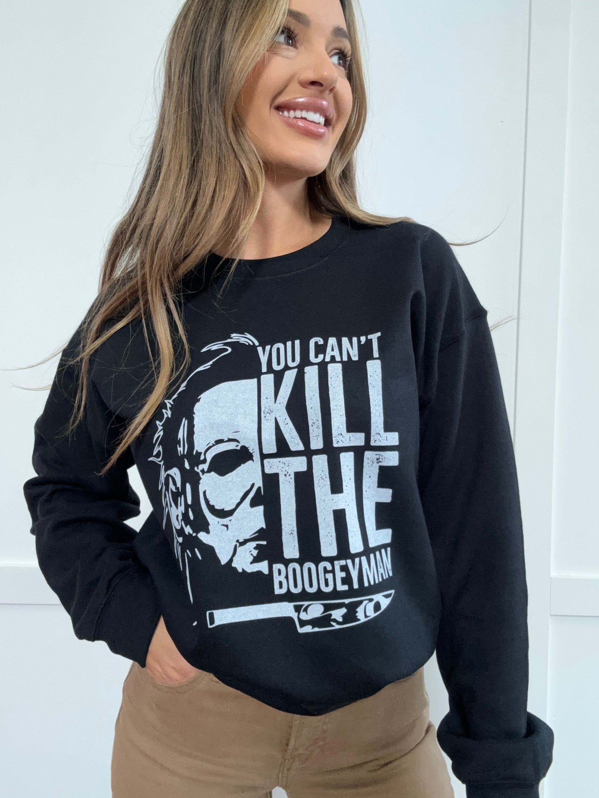 Buy our ""You Can't Kill The Boogey Man" Graphic" online – Willow Boutique Clothing. Shop stylish "You Can't Kill The Boogey Man" Graphic today.
