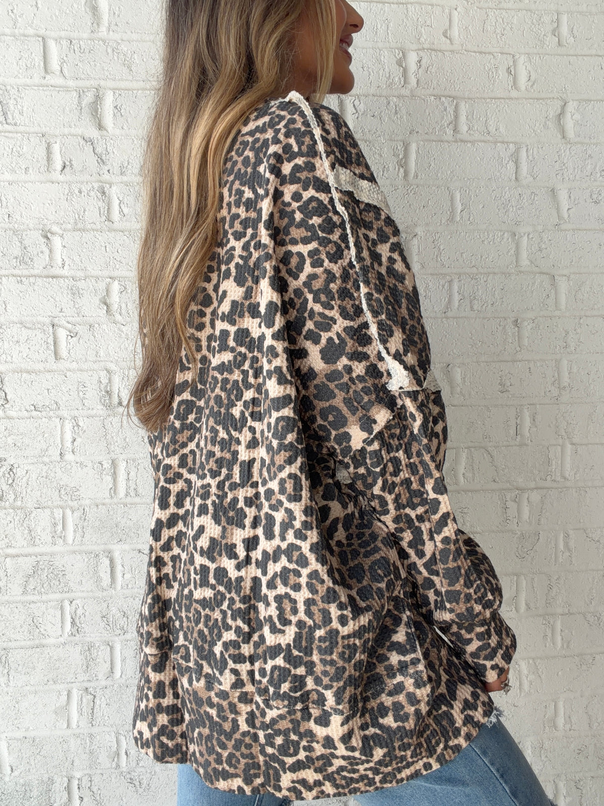 Wild Terrain Oversized Leopard Thermal Top