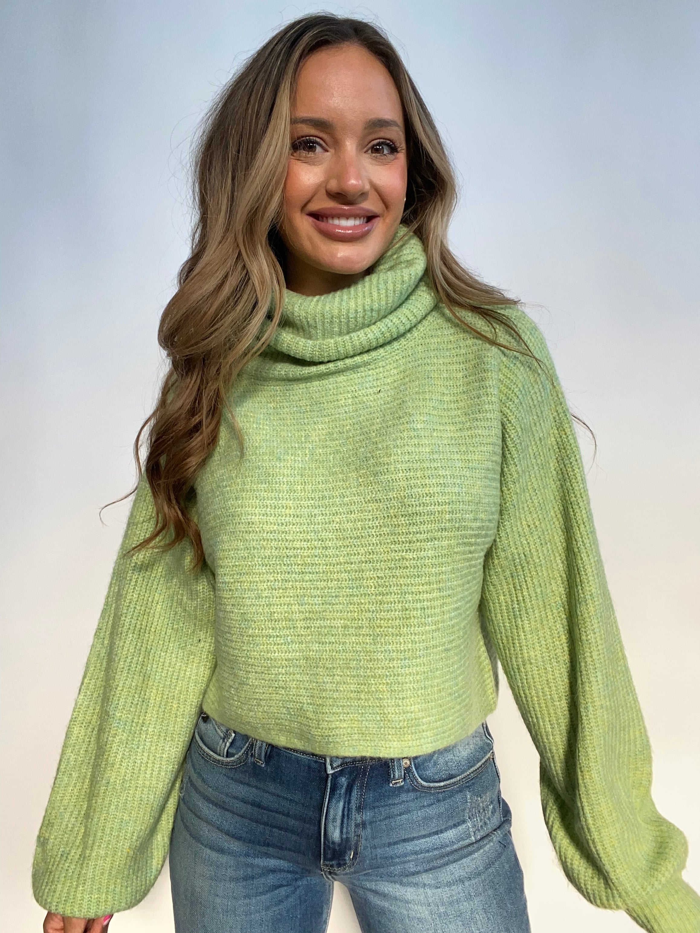 Tessa Knit Turtleneck Cropped Sweater