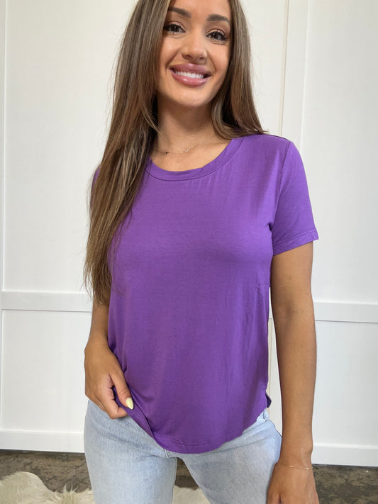 Buy our "Renee Round Neck Short Sleeve T-Shirt" online – Willow Boutique Clothing. Shop stylish Renee Round Neck Short Sleeve T-Shirt today.