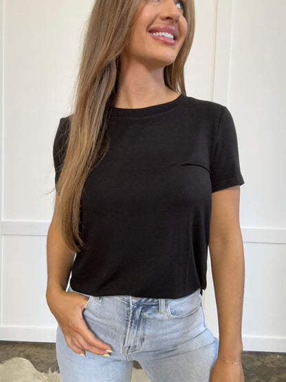Buy our "Renee Round Neck Short Sleeve T-Shirt" online – Willow Boutique Clothing. Shop stylish Renee Round Neck Short Sleeve T-Shirt today.