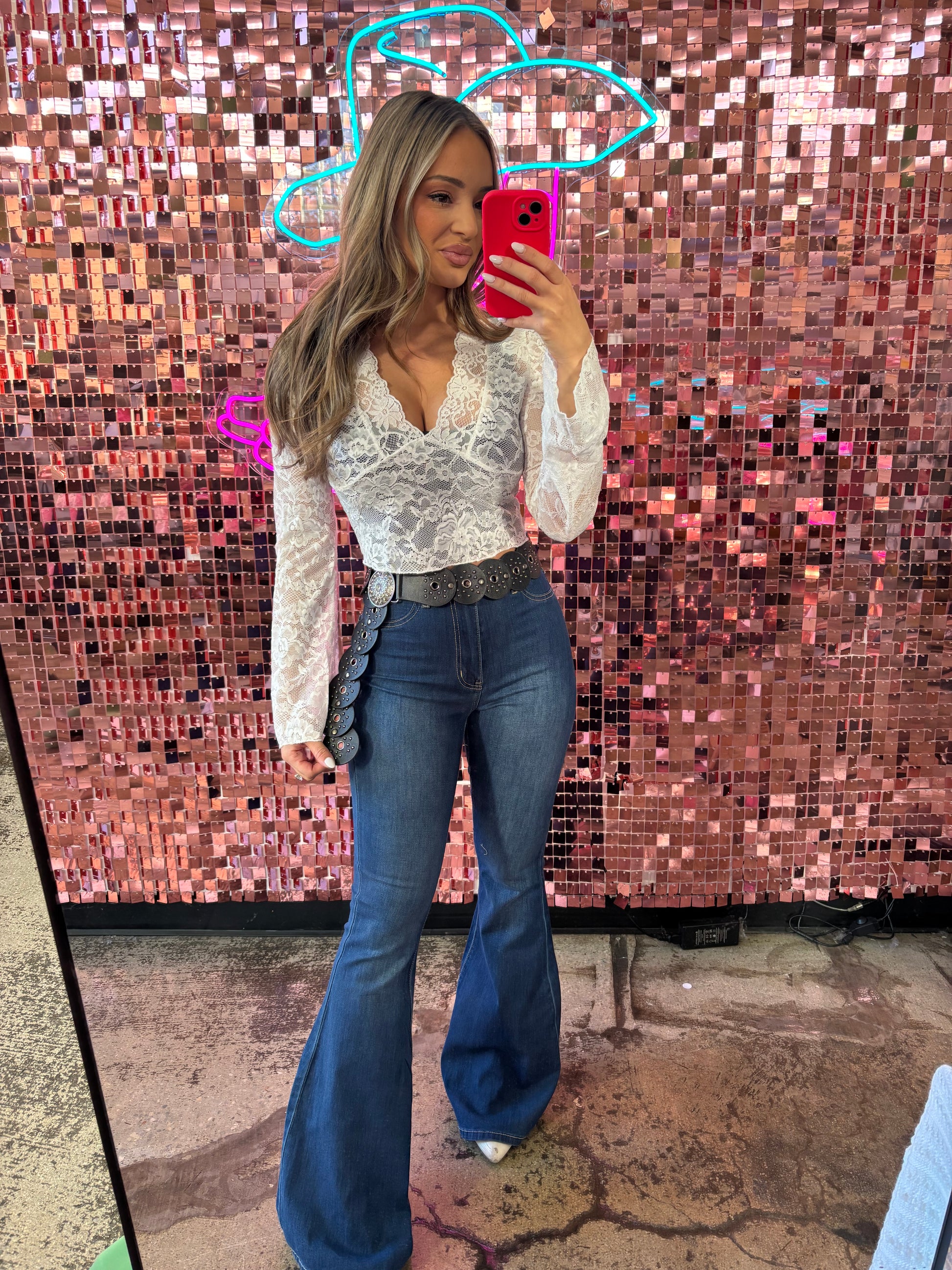 Buy our "IMPERFECT of Fiona High Waisted Bell Bottom Flare Jeans - Medium Wash" online – Willow Boutique Clothing. Shop stylish IMPERFECT of Fiona High Waisted Bell Bottom Flare Jeans - Medium Wash today.