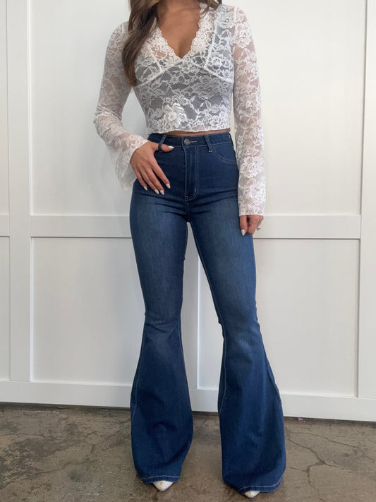 Buy our "IMPERFECT of Fiona High Waisted Bell Bottom Flare Jeans - Medium Wash" online – Willow Boutique Clothing. Shop stylish IMPERFECT of Fiona High Waisted Bell Bottom Flare Jeans - Medium Wash today.