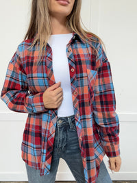 PREORDER: Crisp Twilight Plaid Collared Neck Long Sleeve Shirt