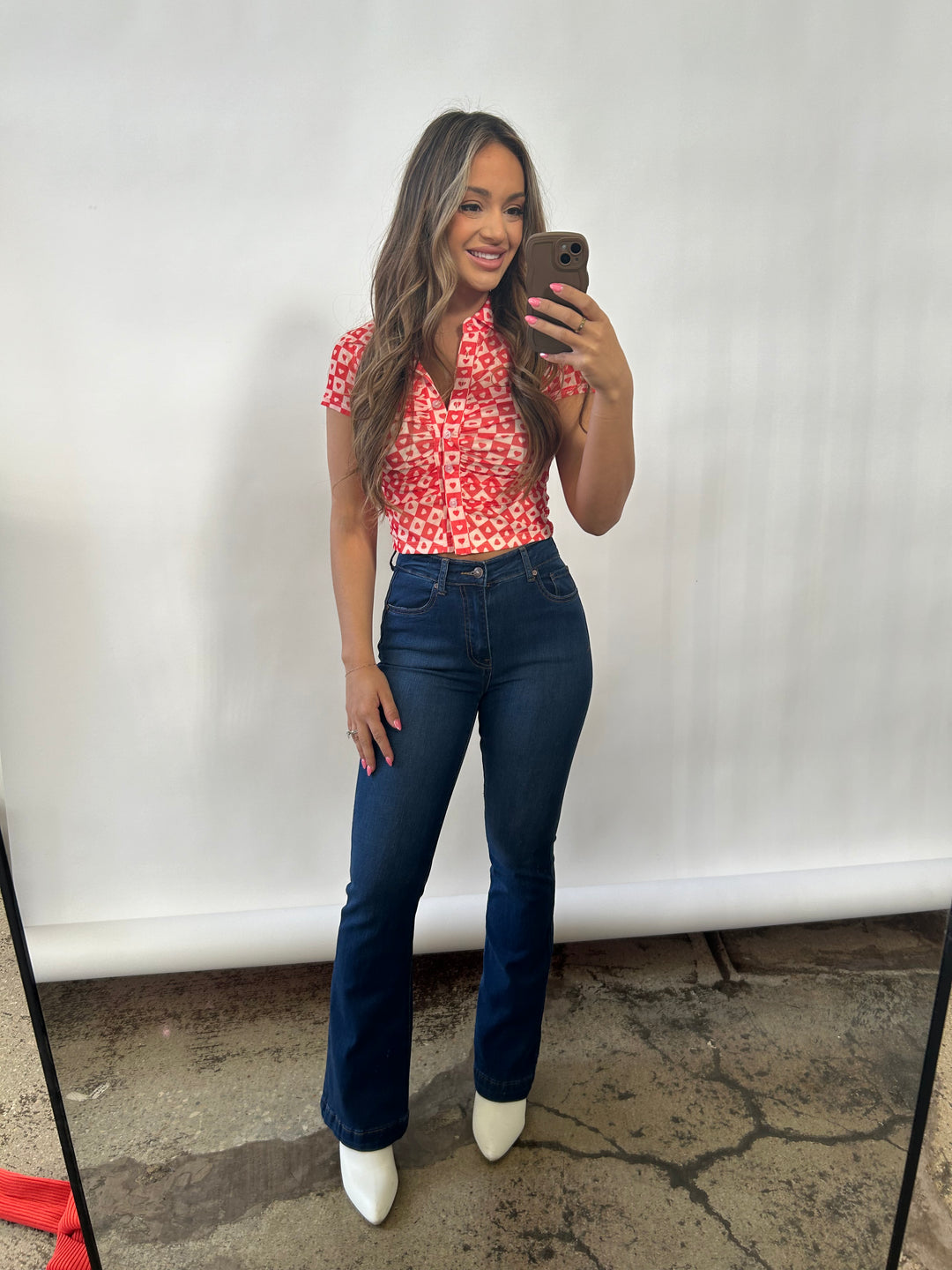 Maisy High Rise Heart Back Bootcut Jeans