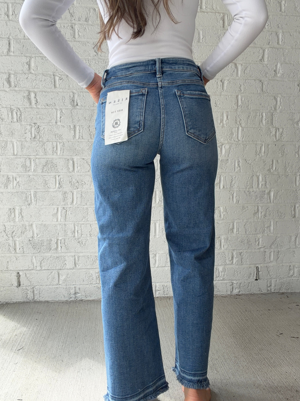 Maggie Mid Rise Crop Wide Jeans
