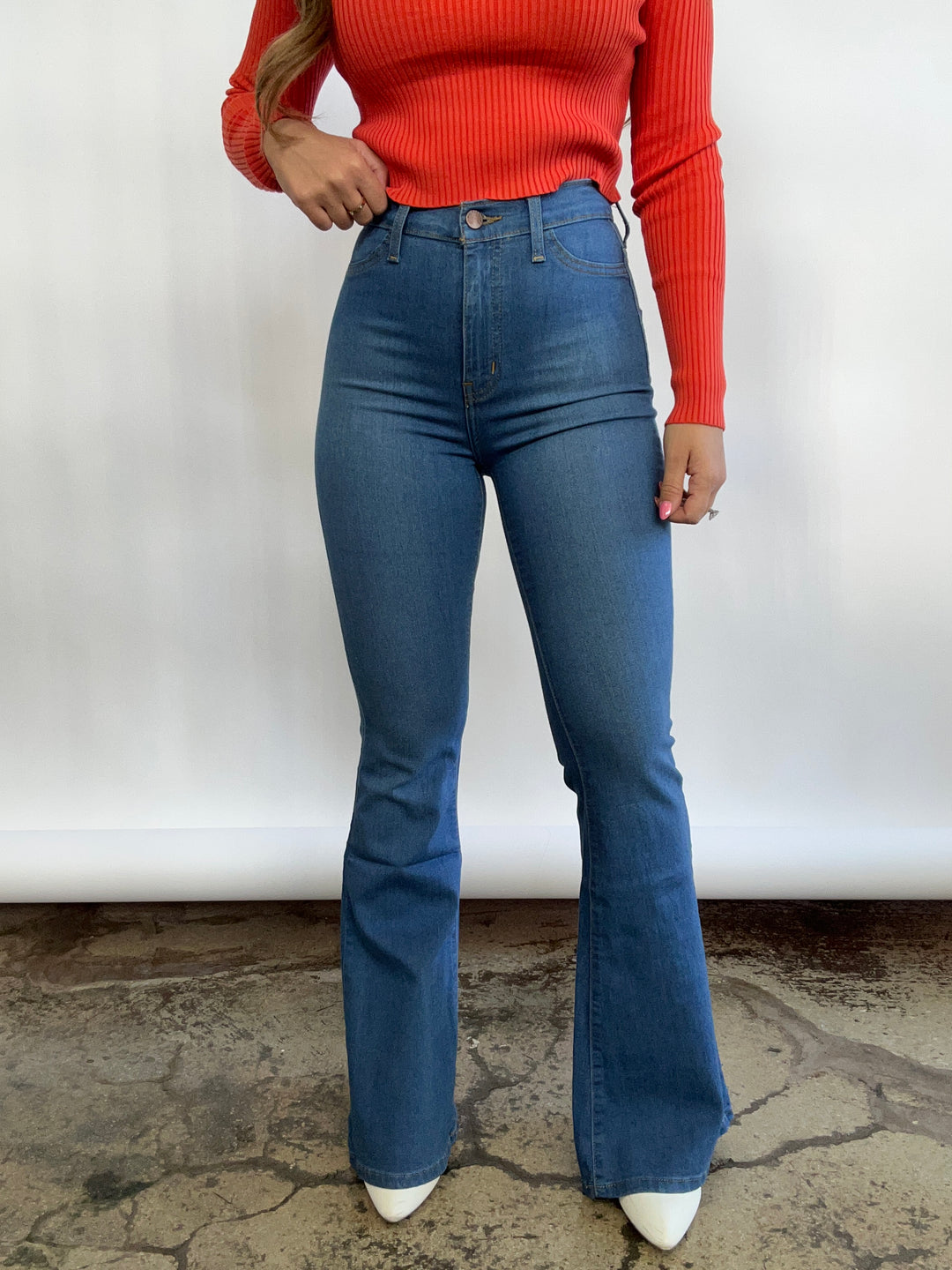 Donna High Waisted Flare Jeans