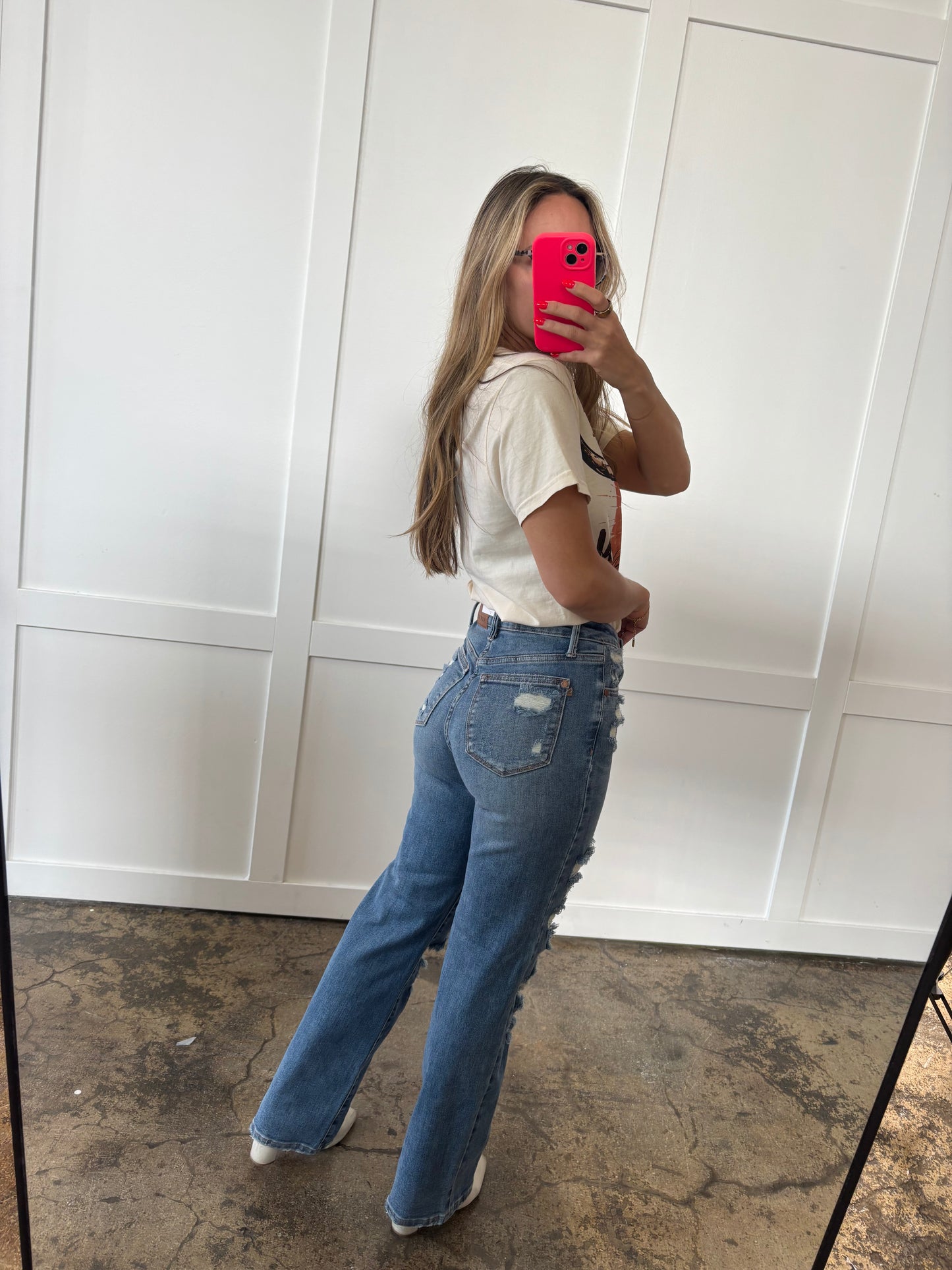 Lori Judy Blue High Waist Straight Leg Jeans