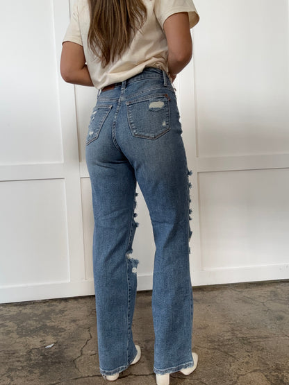 Lori Judy Blue High Waist Straight Leg Jeans