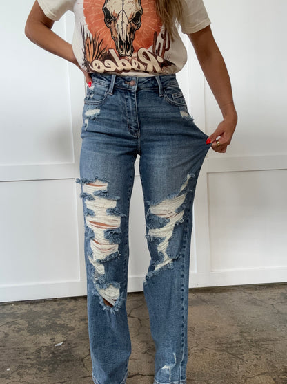 Lori Judy Blue High Waist Straight Leg Jeans
