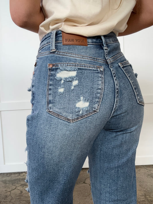 Lori Judy Blue High Waist Straight Leg Jeans