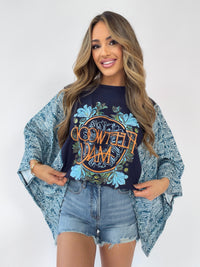 Indigo Bloom Kantha Styled Top