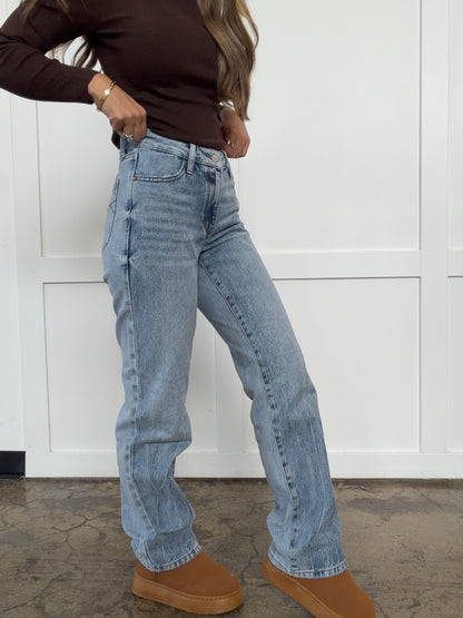 Ellie Straight Leg Mid Rise Jeans