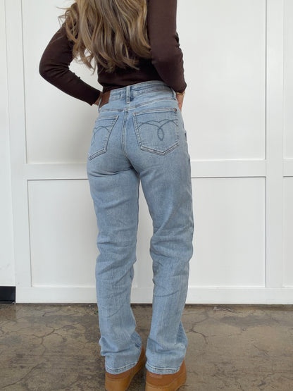 Ellie Straight Leg Mid Rise Jeans