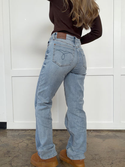 Ellie Straight Leg Mid Rise Jeans