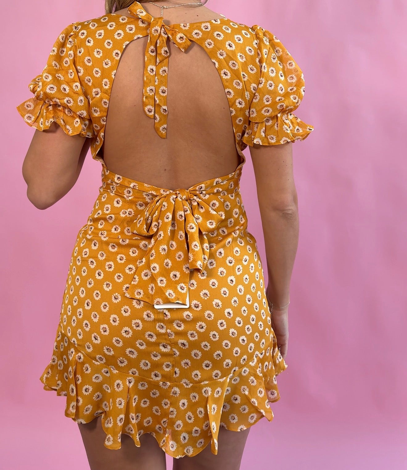 Just Because Floral Open Back Mini Dress