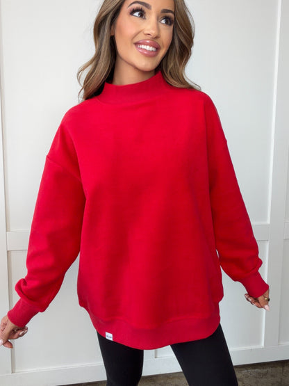 Tilly Oversized Mock Neck Crew