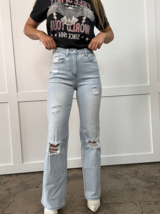 Amber 90s Vintage Boyfriend Jeans Light Wash