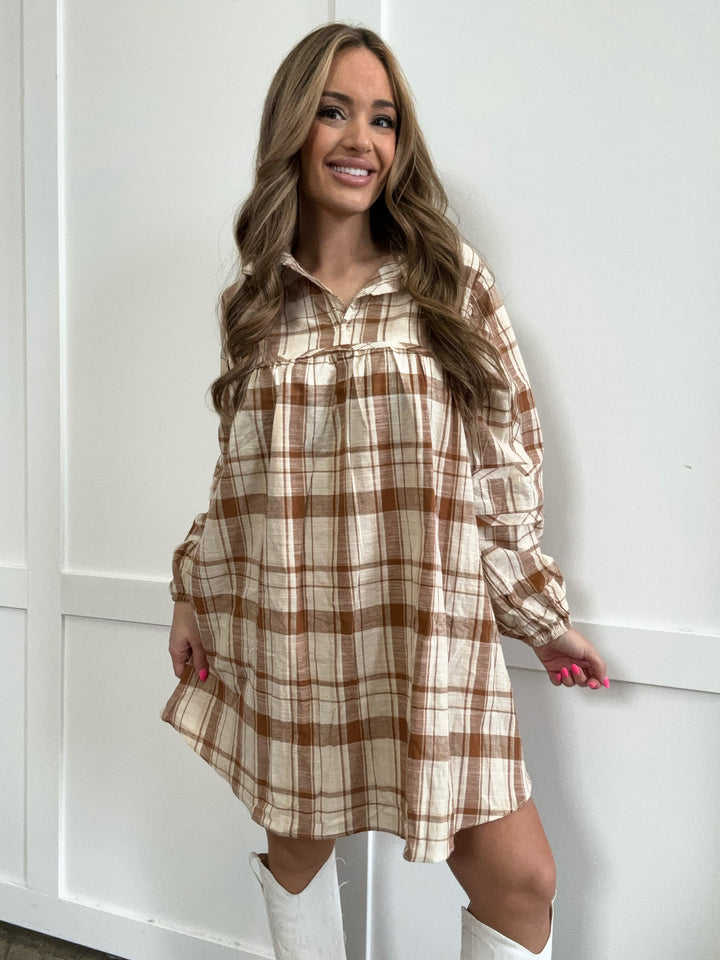 PREORDER: On The Ranch Plaid Mini Dress