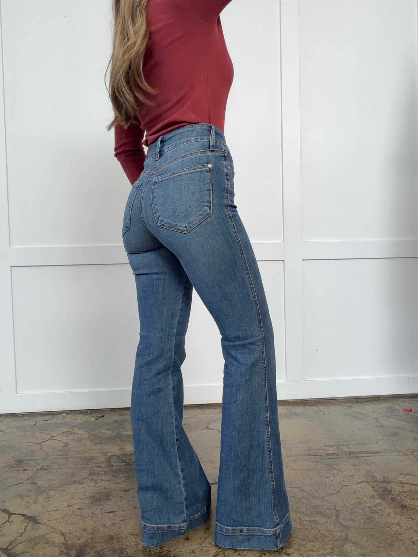 Aria Judy Blue Tummy Control Flare Jeans