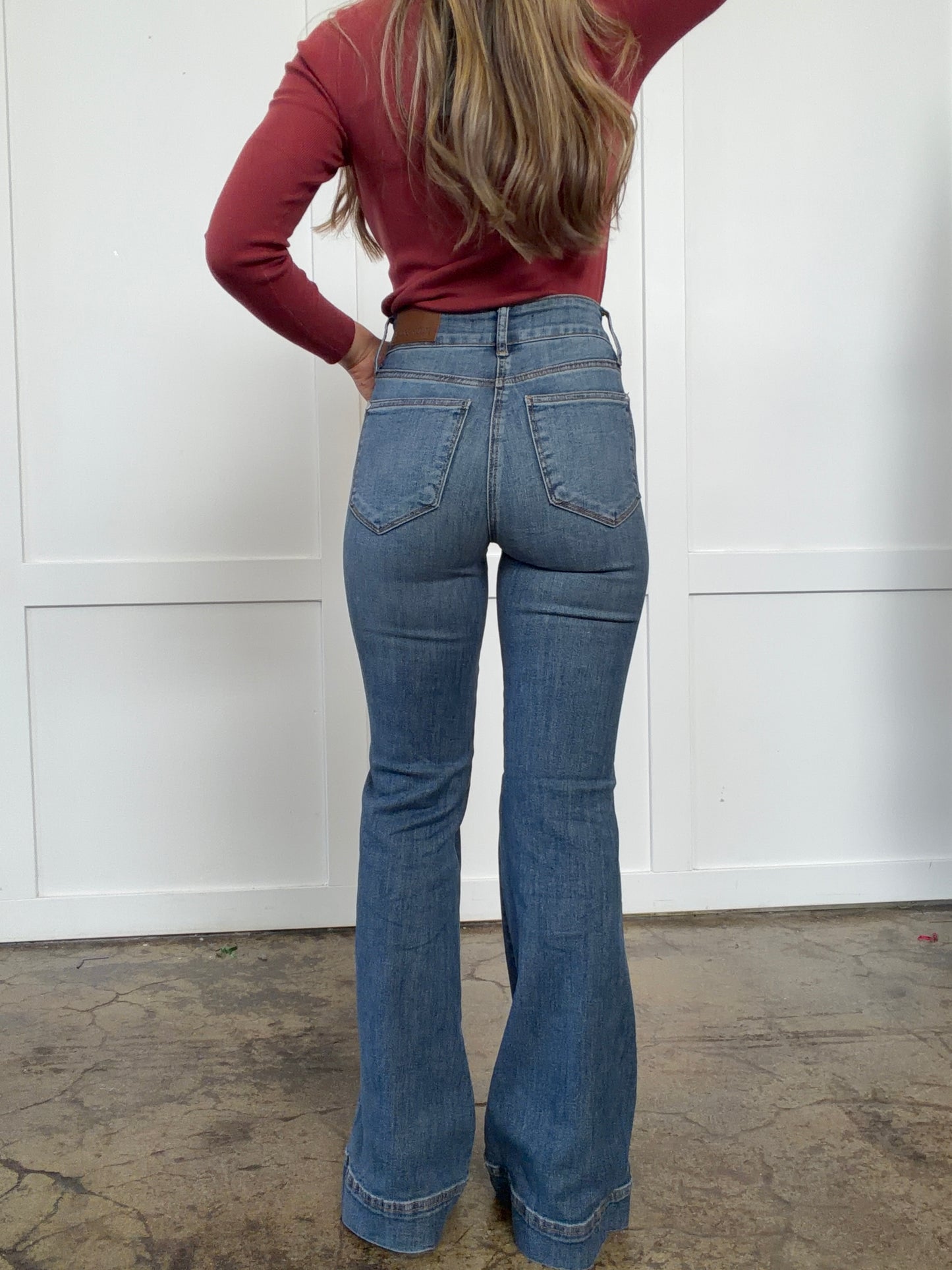 Aria Judy Blue Tummy Control Flare Jeans