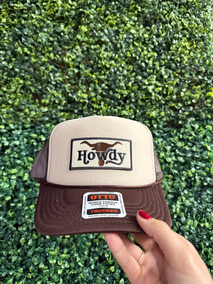 Howdy BullSkull Patch Foam Trucker Hat