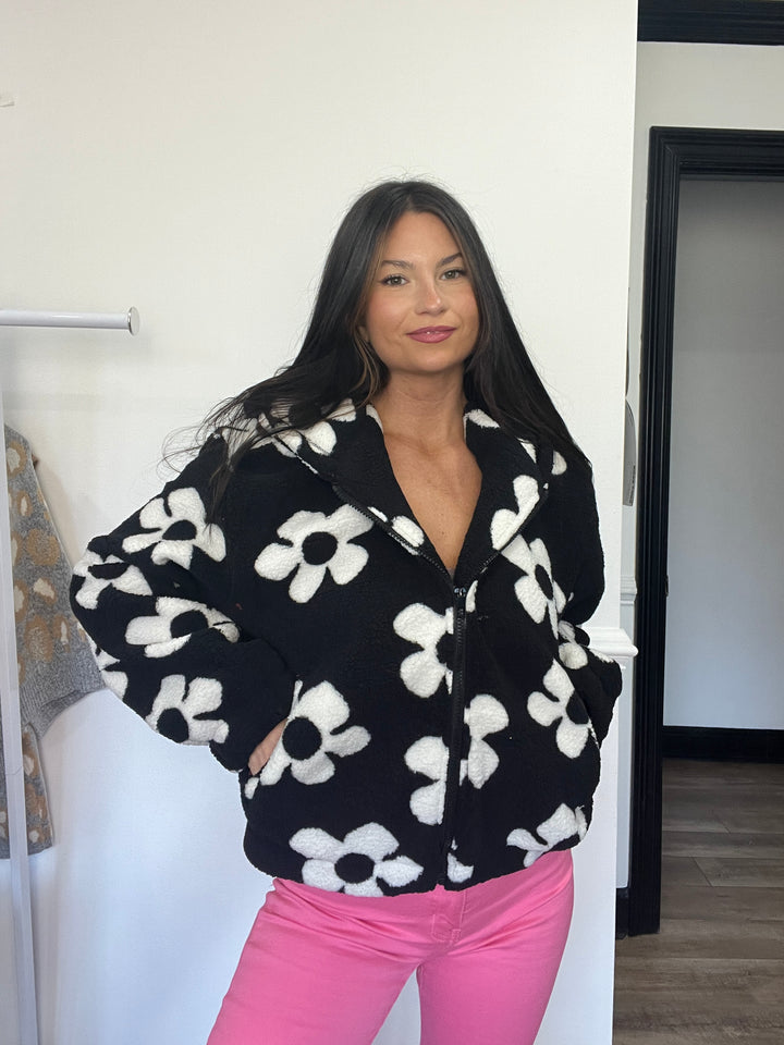 Kylie Floral Sherpa Jacket