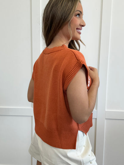 Sparkle & Cheer Game Day V-Neck Sweater Vest