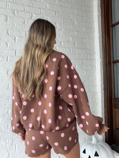 Eleanor Fleece Polka Dot Matching Set
