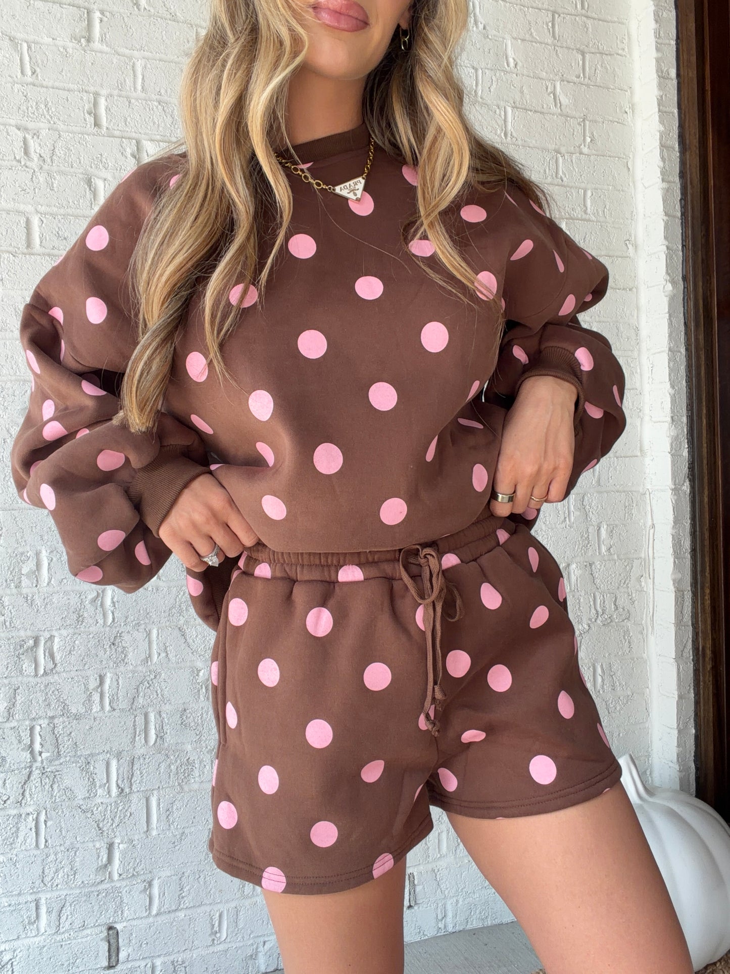 Eleanor Fleece Polka Dot Matching Set