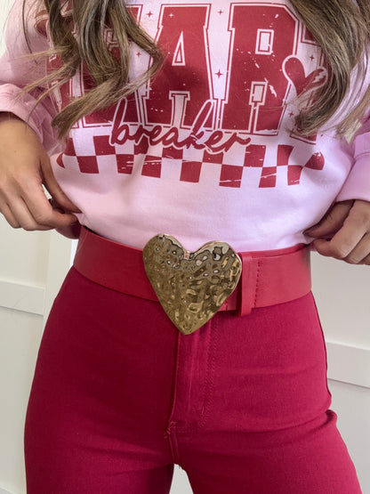 Be Mine Metal Heart Belt