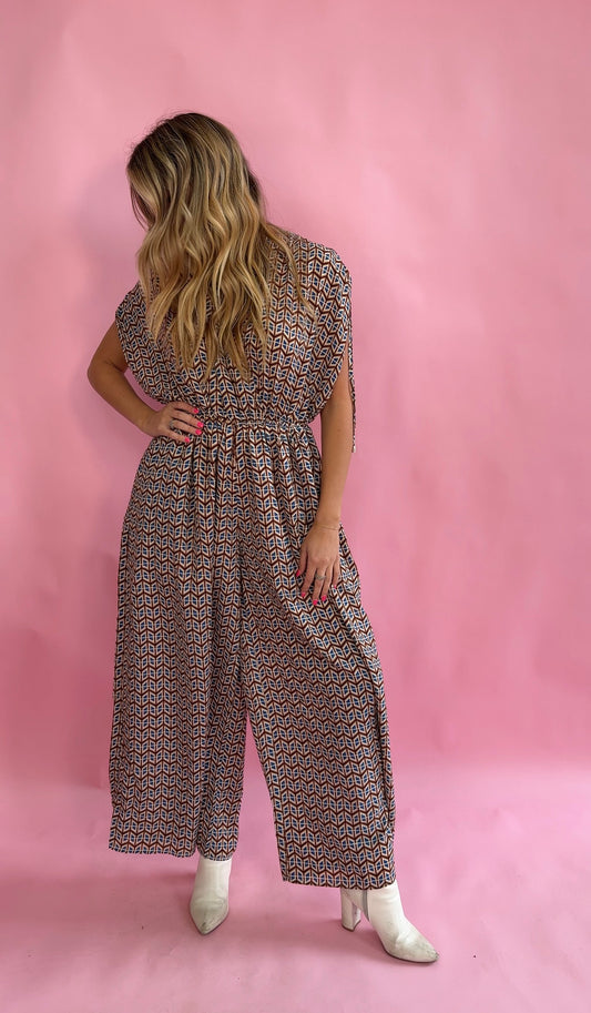 Reckless Love Patterned Jumpsuit