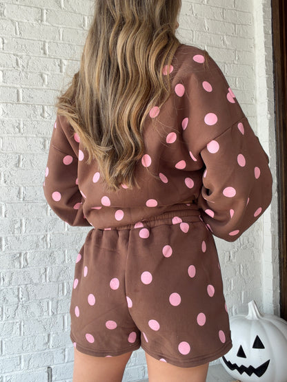 Eleanor Fleece Polka Dot Matching Set