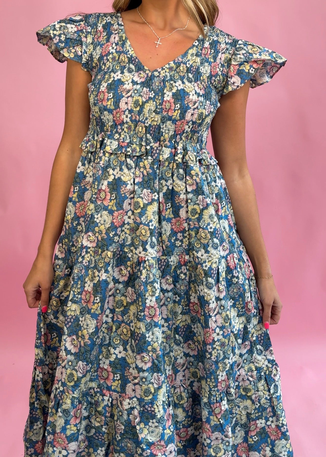 Blue Meadow Floral Maxi Dress