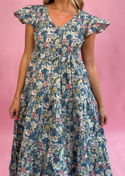 Blue Meadow Floral Maxi Dress
