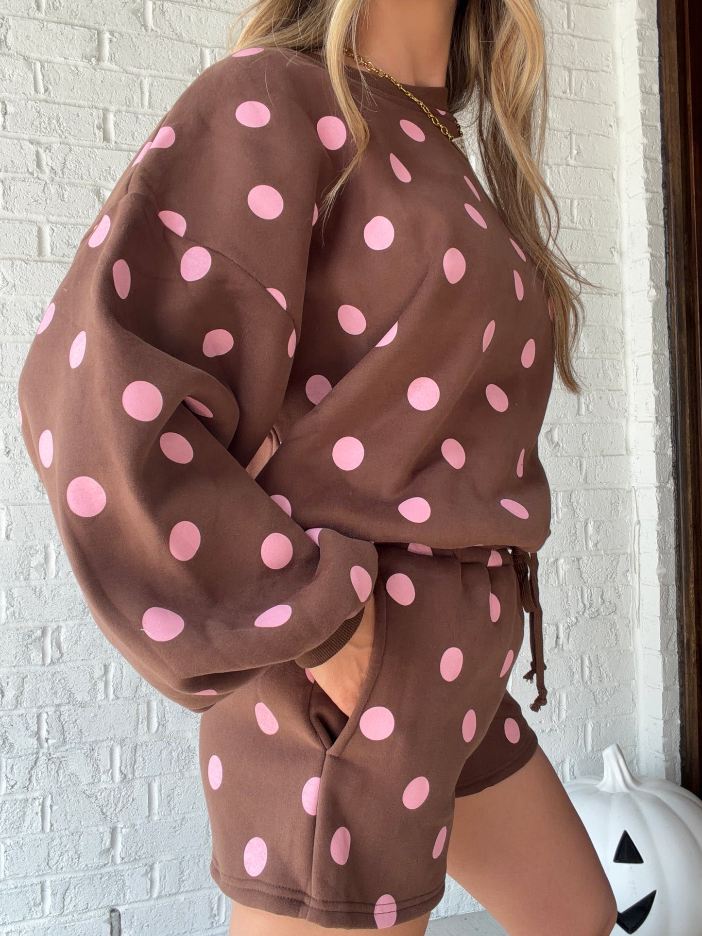 Eleanor Fleece Polka Dot Matching Set