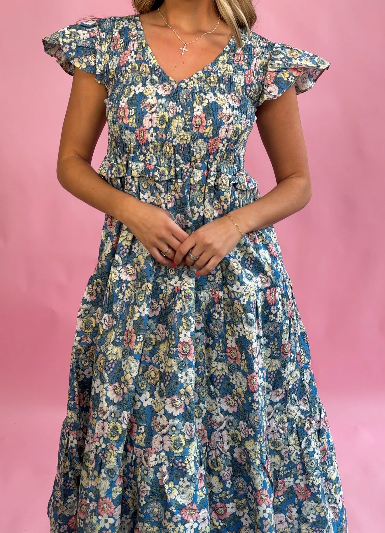 Blue Meadow Floral Maxi Dress
