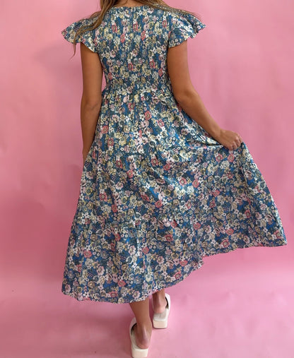 Blue Meadow Floral Maxi Dress