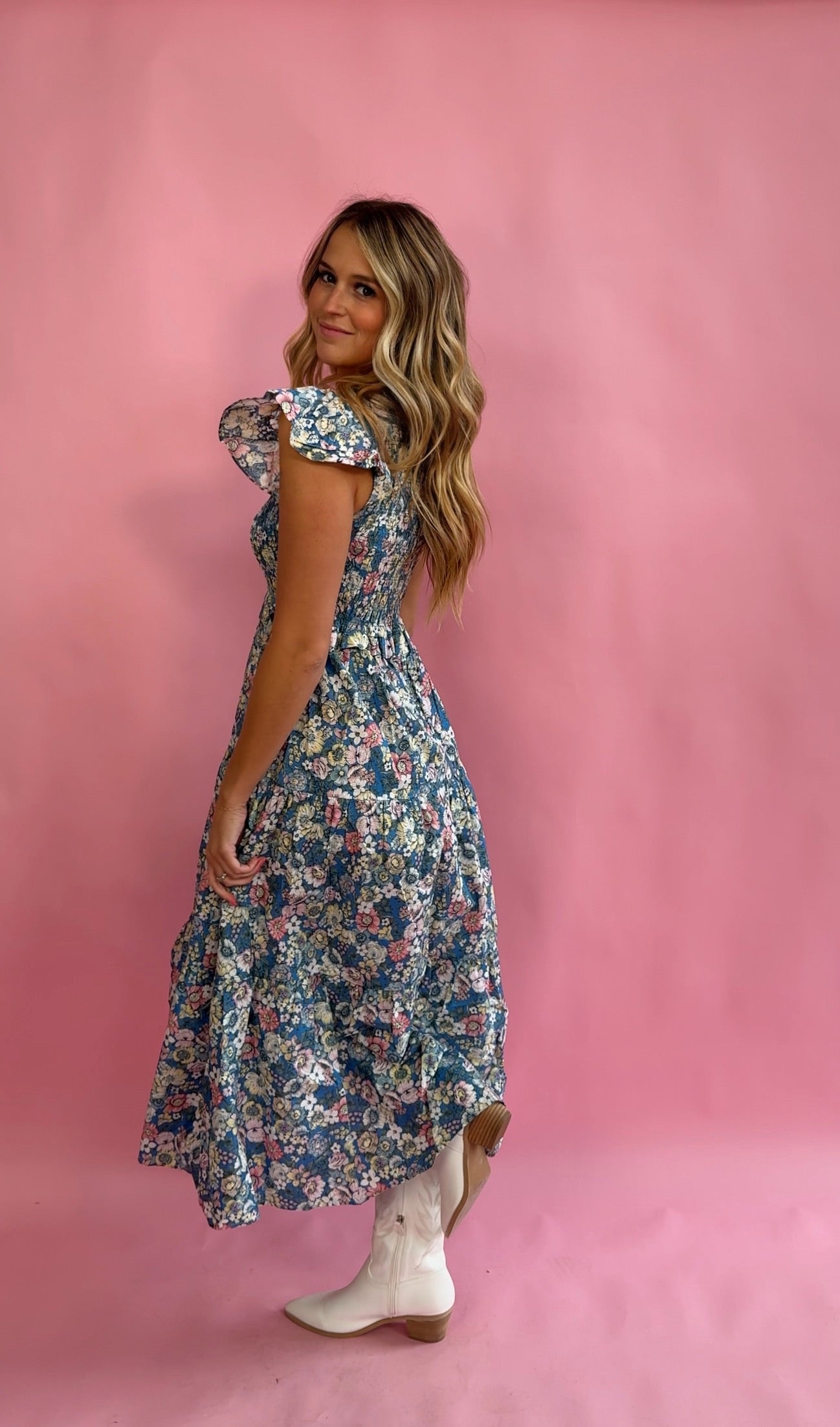 Blue Meadow Floral Maxi Dress