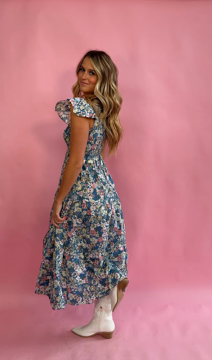 Blue Meadow Floral Maxi Dress