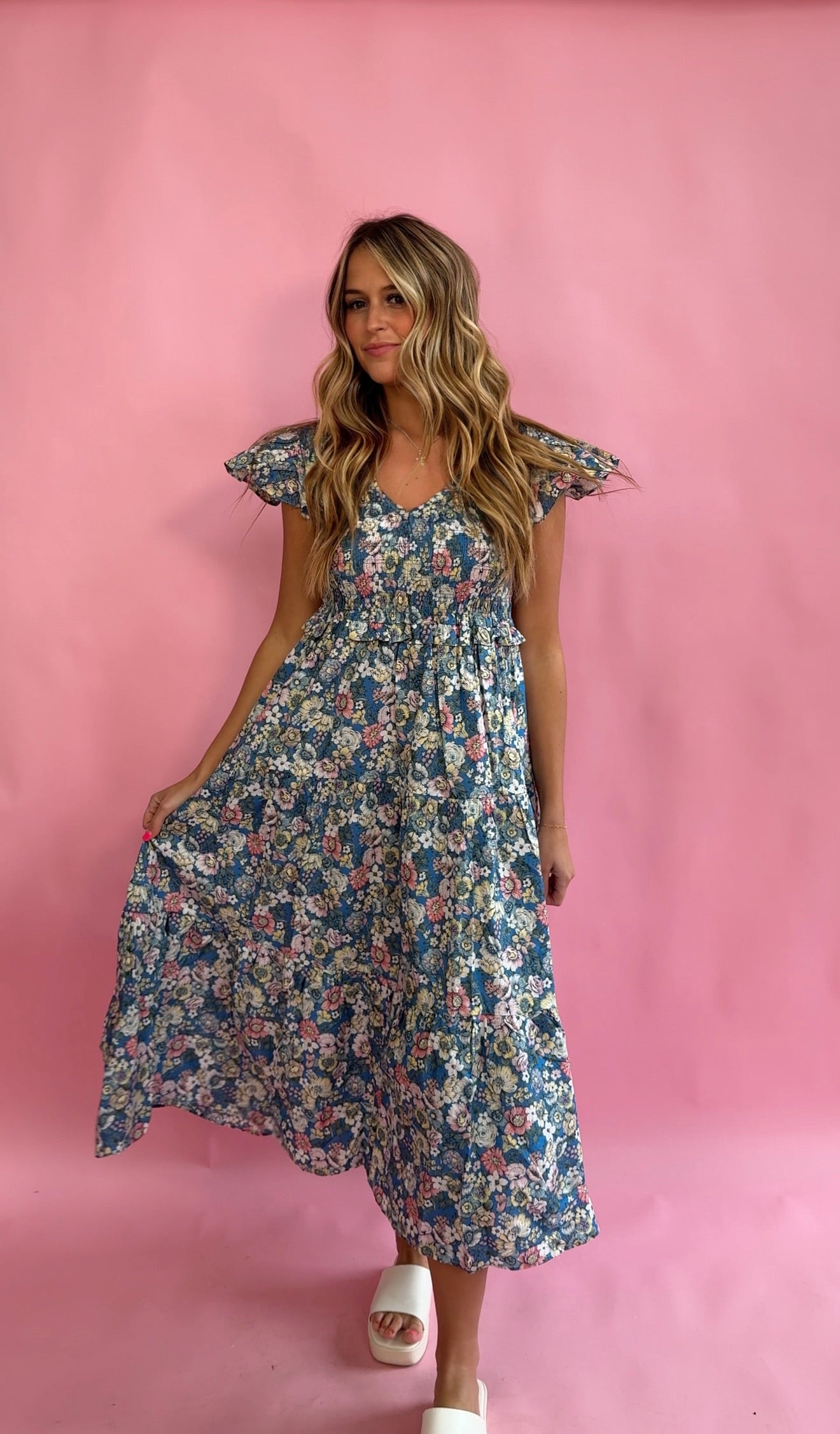 Blue Meadow Floral Maxi Dress