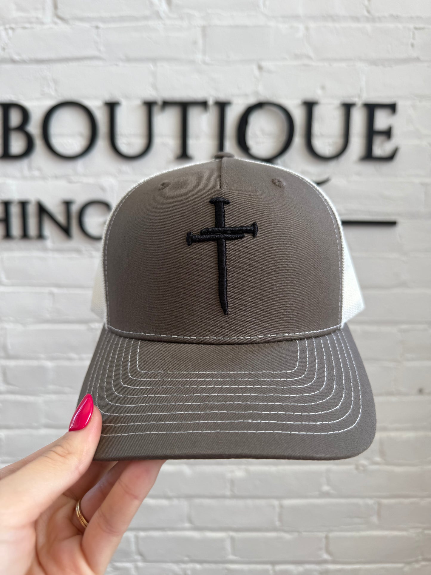 Nailed to Cross Embroidered Trucker Hat