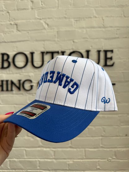 Gameday Embroidered Blue Pinstripe Trucker Hat