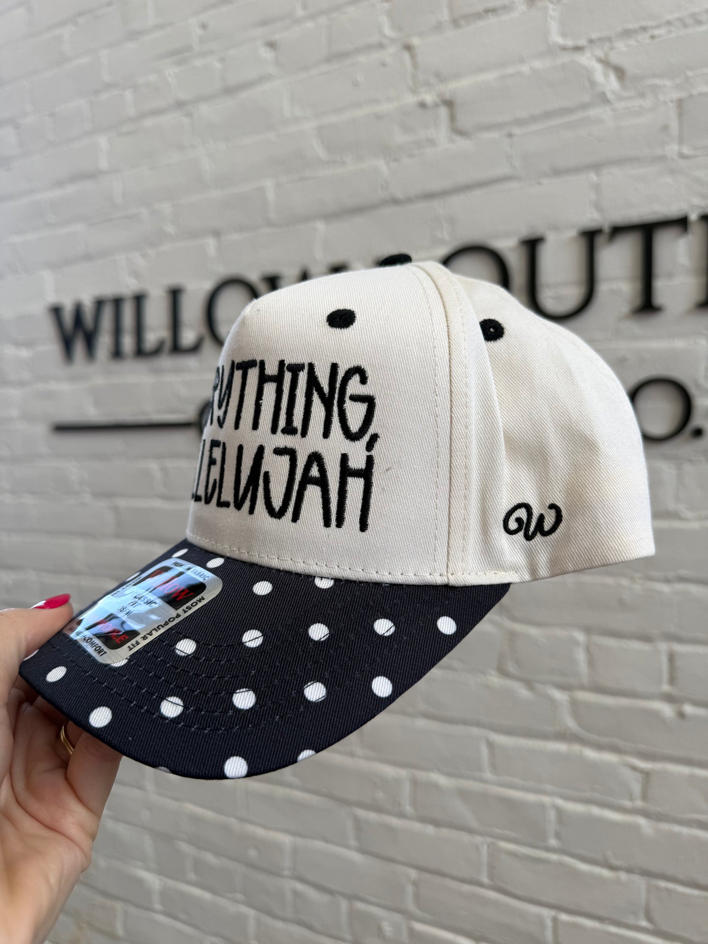 Everything, Hallelujah Black Polka-Dot Trucker Hat