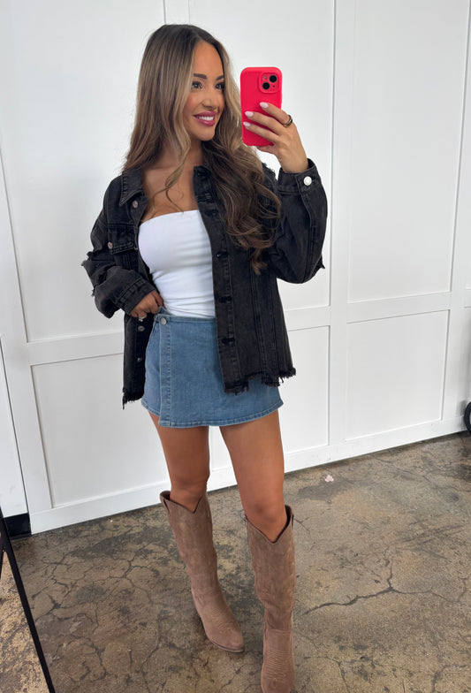 Buy our "PREORDER- Alanna Distressed Button Up Hooded Denim Jacket" online – Willow Boutique Clothing. Shop stylish PREORDER- Alanna Distressed Button Up Hooded Denim Jacket today.