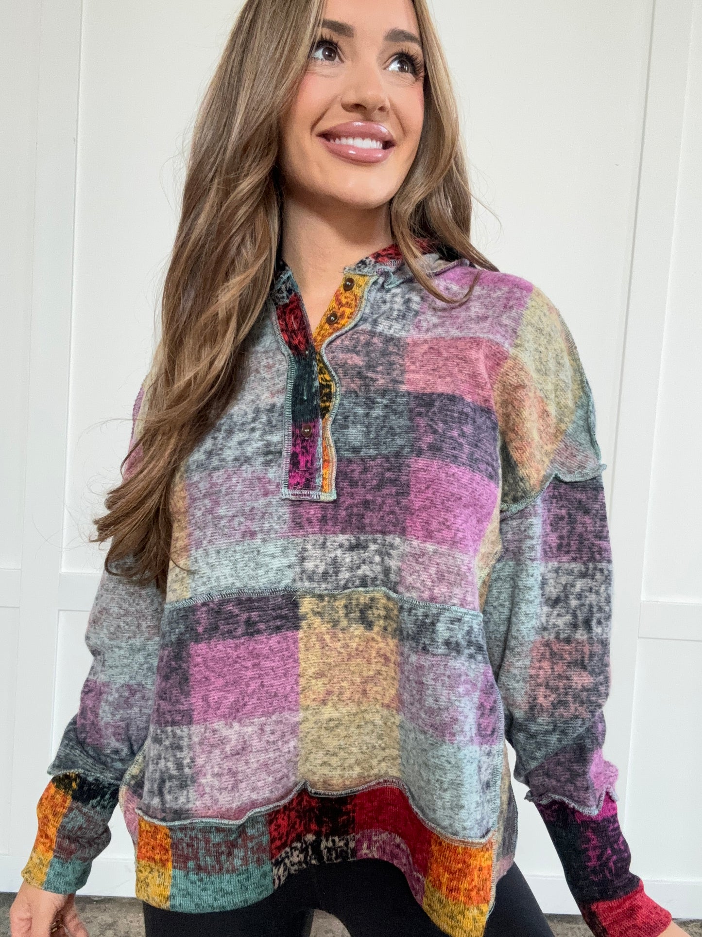 PREORDER: Colorful Connections Plaid Hoodie