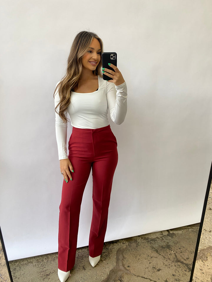 Gina Formal Long Pants - Red
